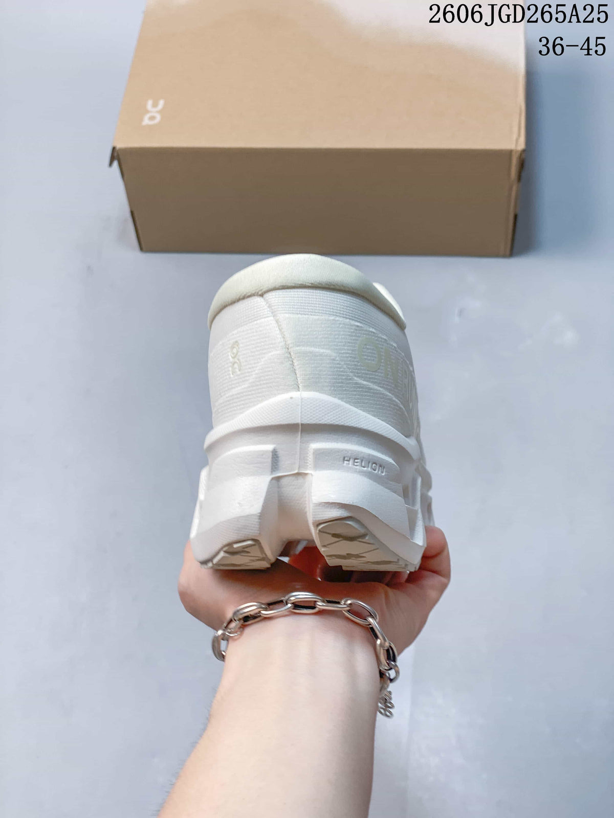 On Cloudmonster 3 White Running Shoes