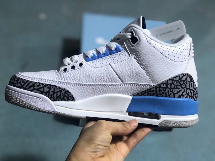 Jordan Air Jordan 3 Retro White Royal Blue Sneakers
