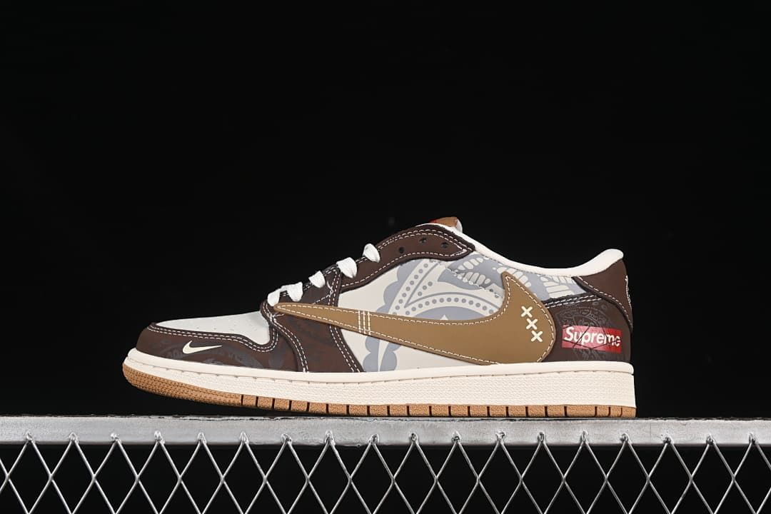 Jordan 1 Low OG SP Travis Scott Fragment Brown Sneakers