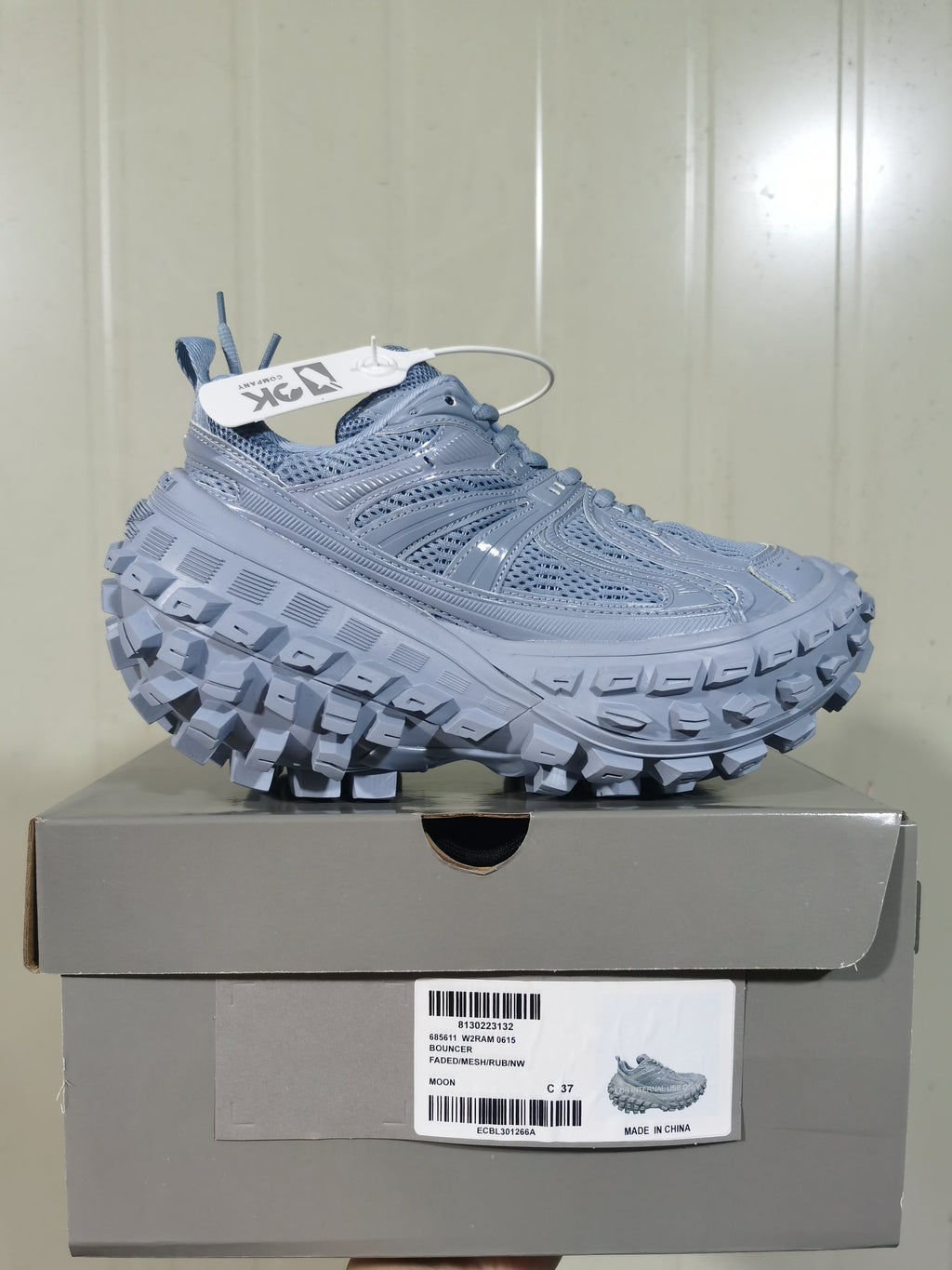Chunky Mesh Trail Sneakers in Moon Gray