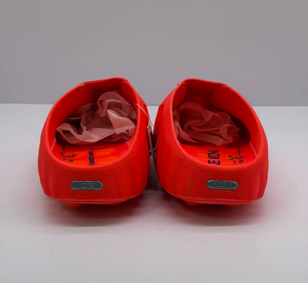 Nike Orange-Red Slides with Textured Sole