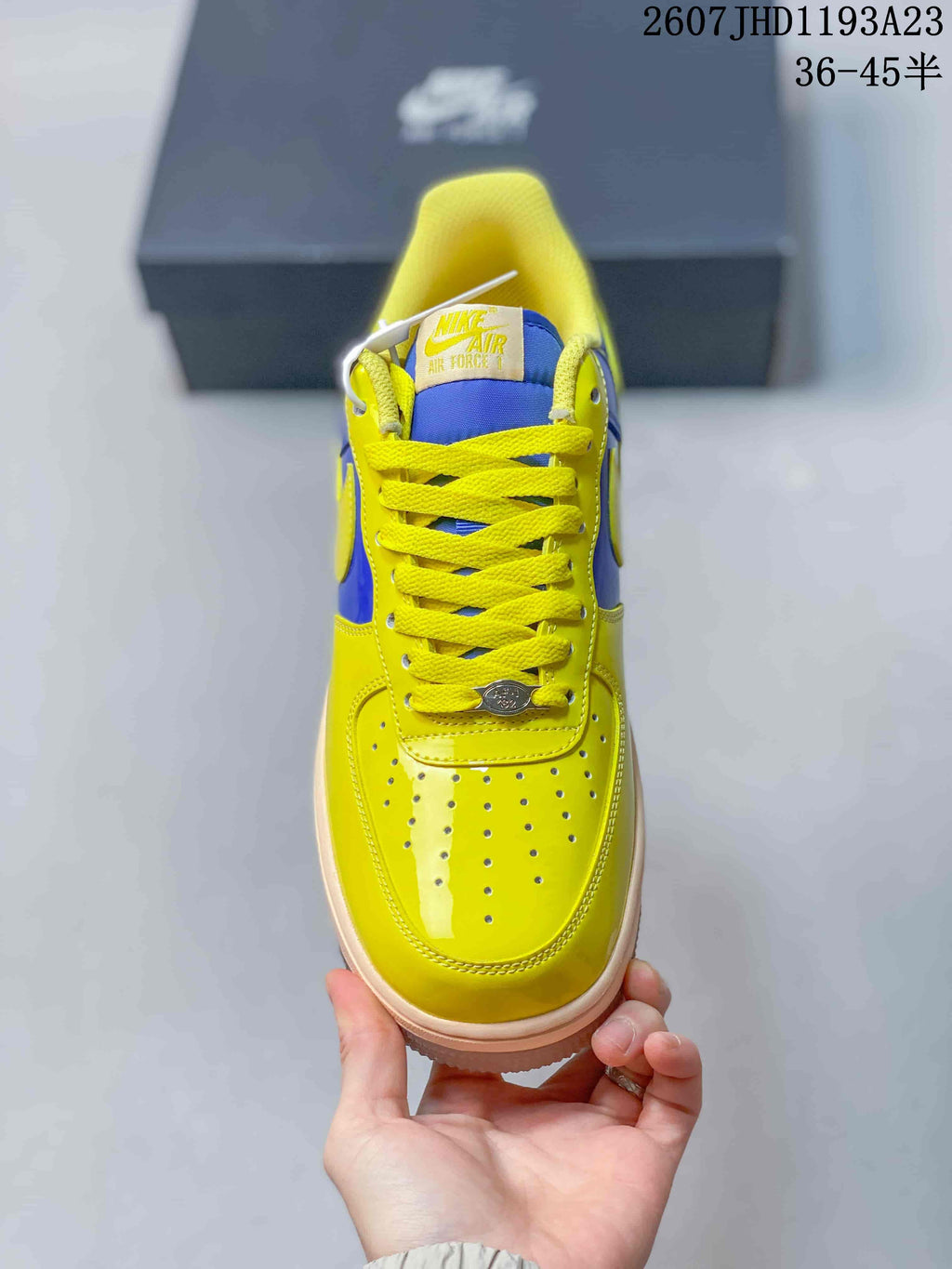 Nike Air Force 1 '07 Yellow Blue Low-Top Sneakers