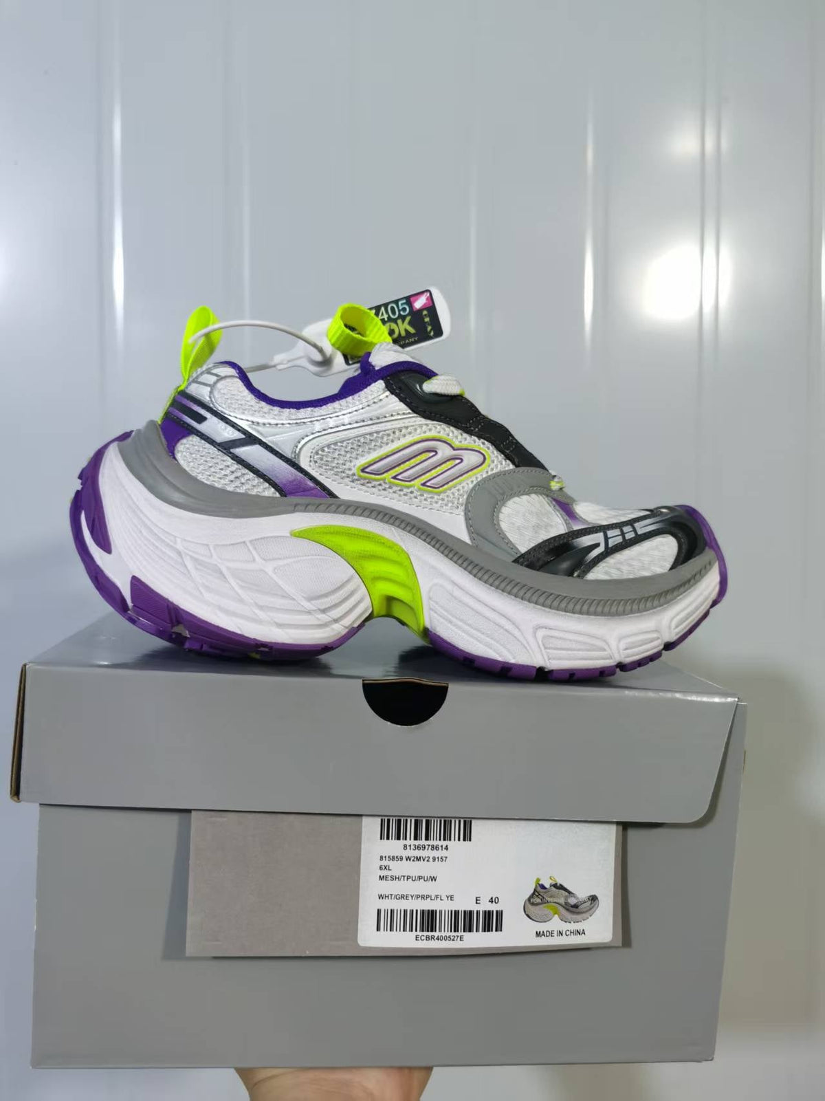Skechers 9157 Sneakers White Grey Purple Lime