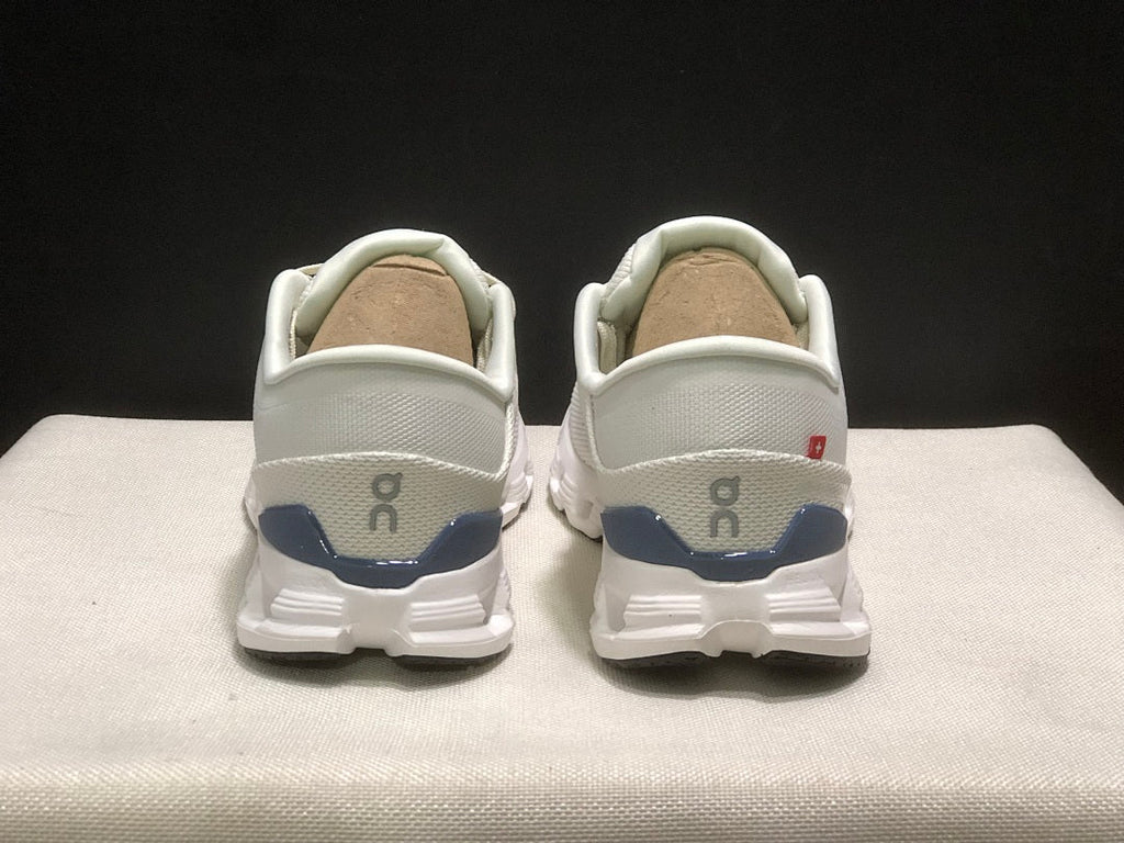 On Cloud X 4 Ivory and Blue Sneakers