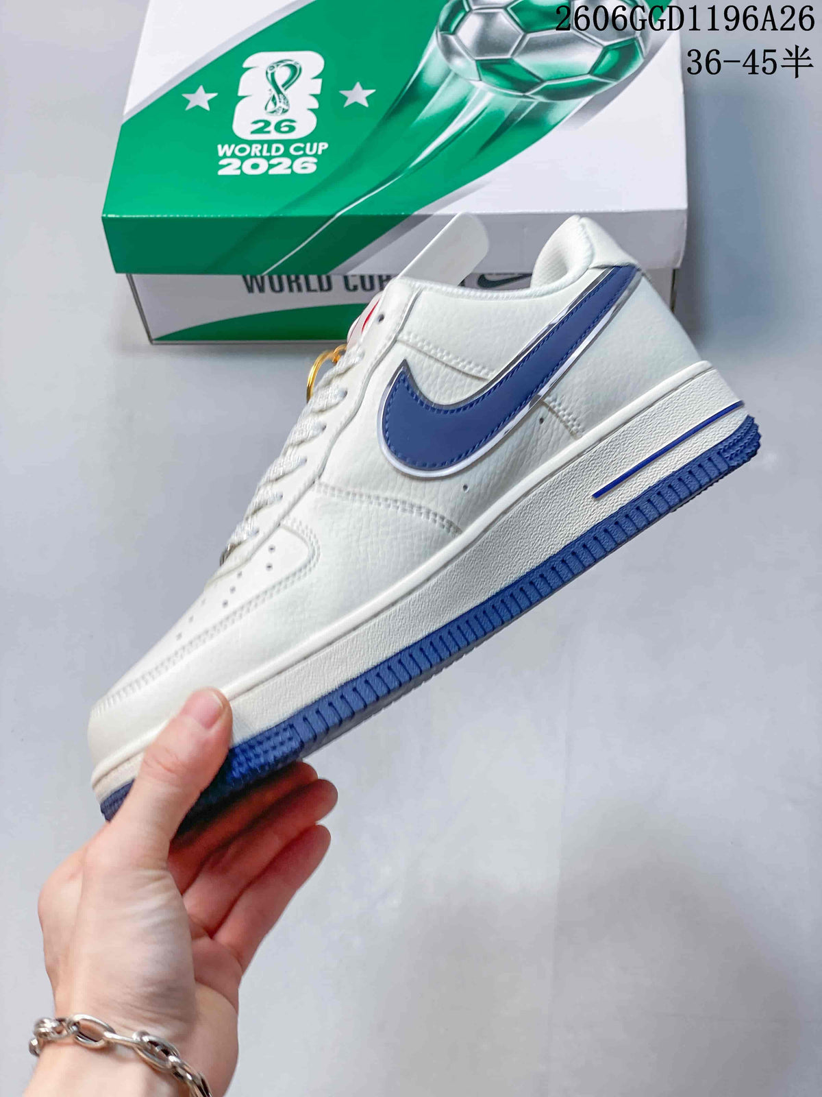 Nike Air Force 1 Low White and Blue Sneakers