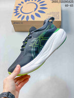 ASICS Running Shoes, Dark Gray and Lime Green
