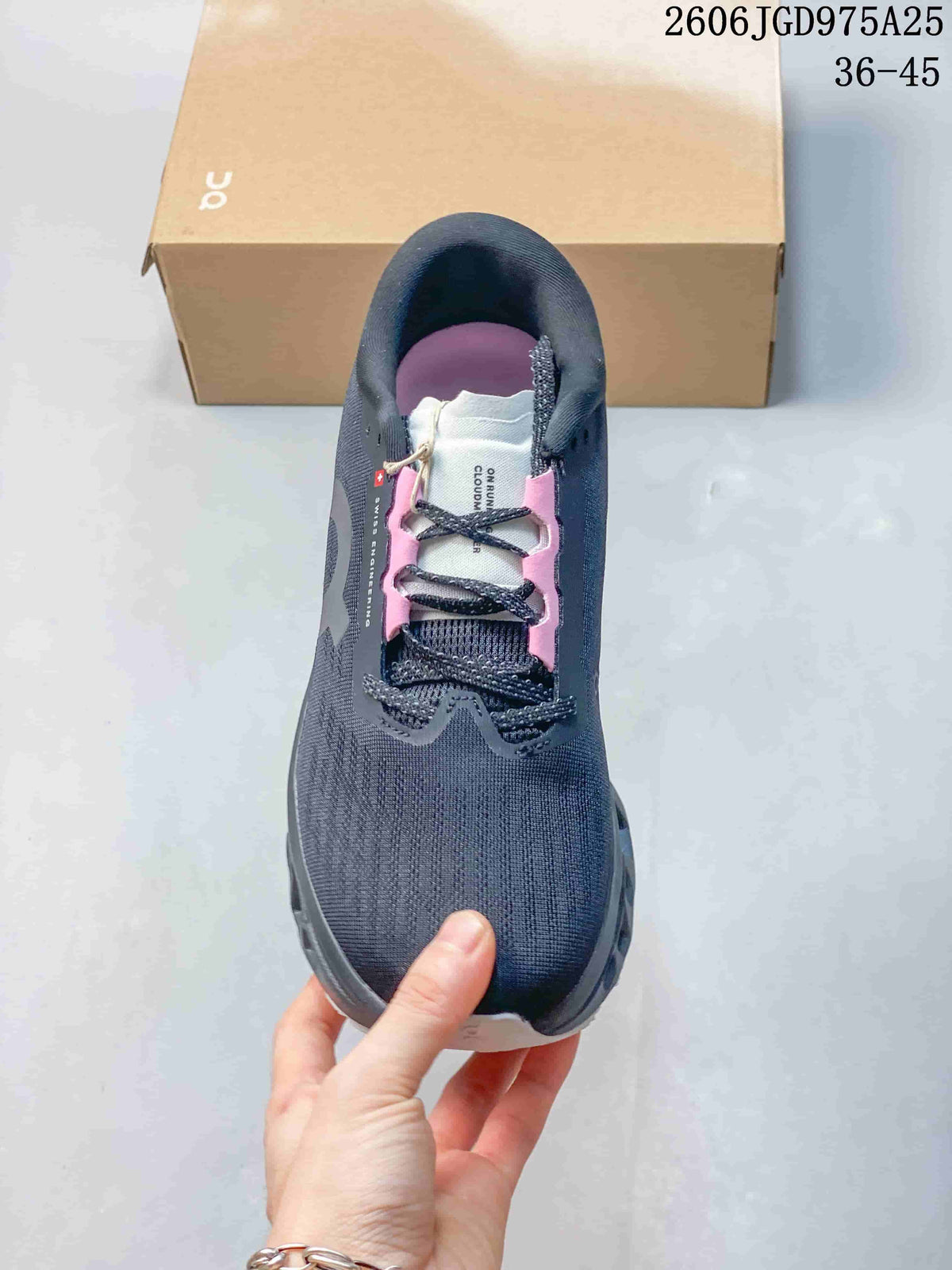On Cloudmonster 3 Running Shoes, Charcoal and Pink