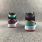 Jordan 1 Mid Multicolor Black Sneakers 554725-083