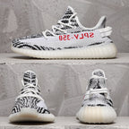 Yeezy 350 V2 Black and White Knit Sneakers