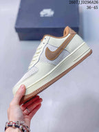Nike Air Force 1 Low Stussy Cream Brown Sneakers 722260UPW