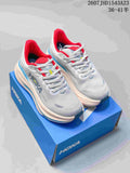 HOKA Bondi 9 Running Shoes Grey White Red Blue