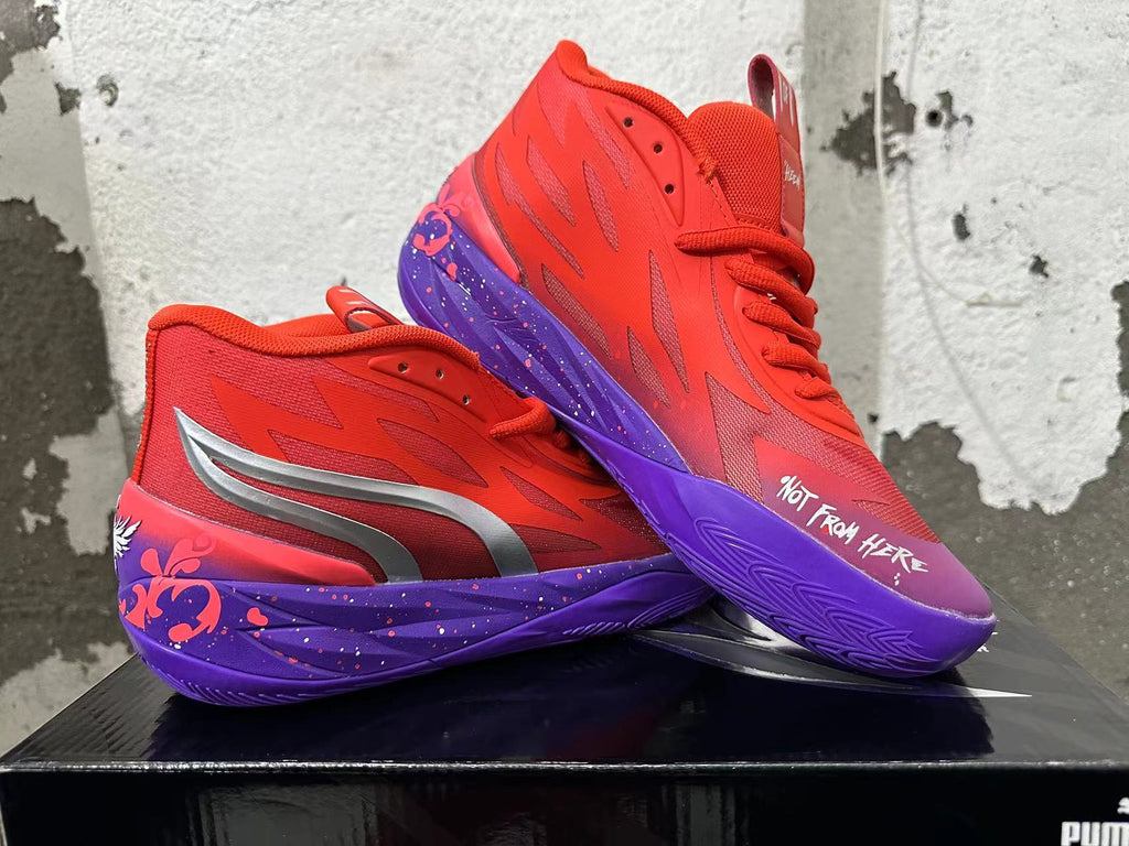 Puma Melo Basketball Shoes in Red and Purple