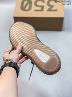 Adidas Yeezy Boost 350 Sneakers Grey with Orange Stripe