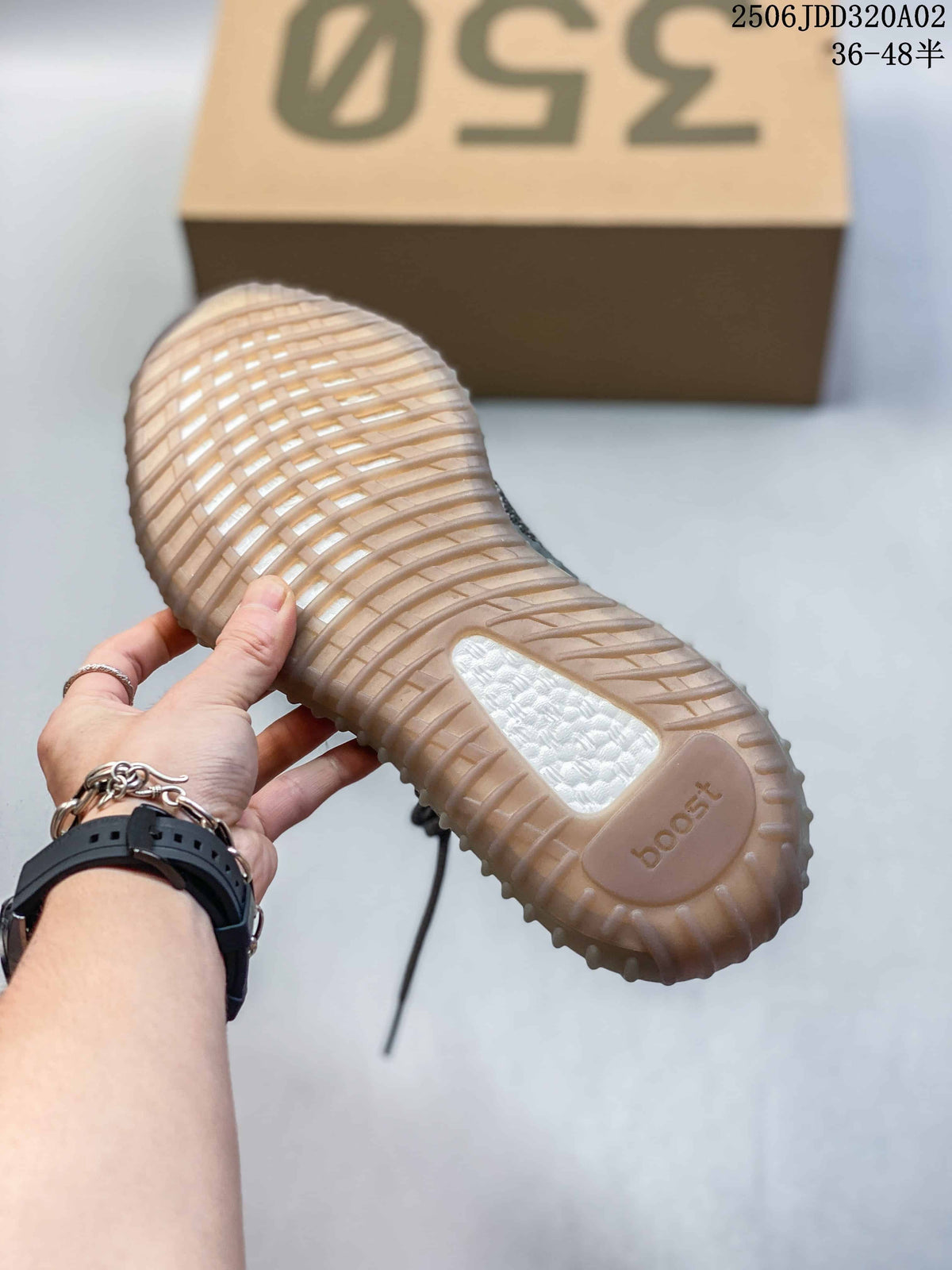 Adidas Yeezy Boost 350 Sneakers Grey with Orange Stripe