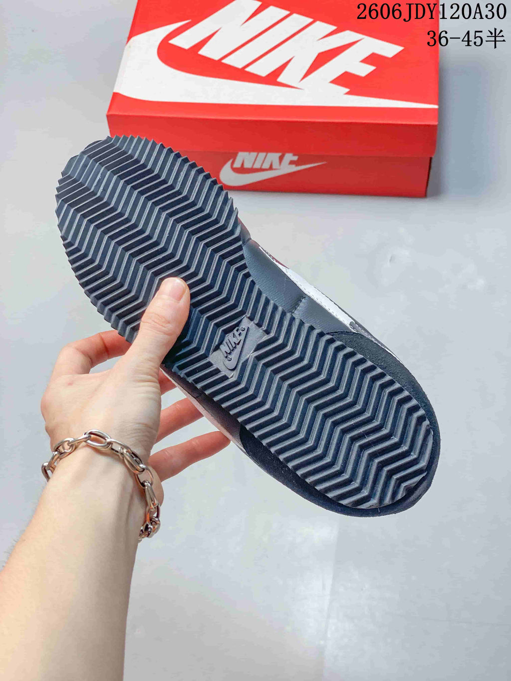 Nike Classic Cortez Sneakers in Black and Silver
