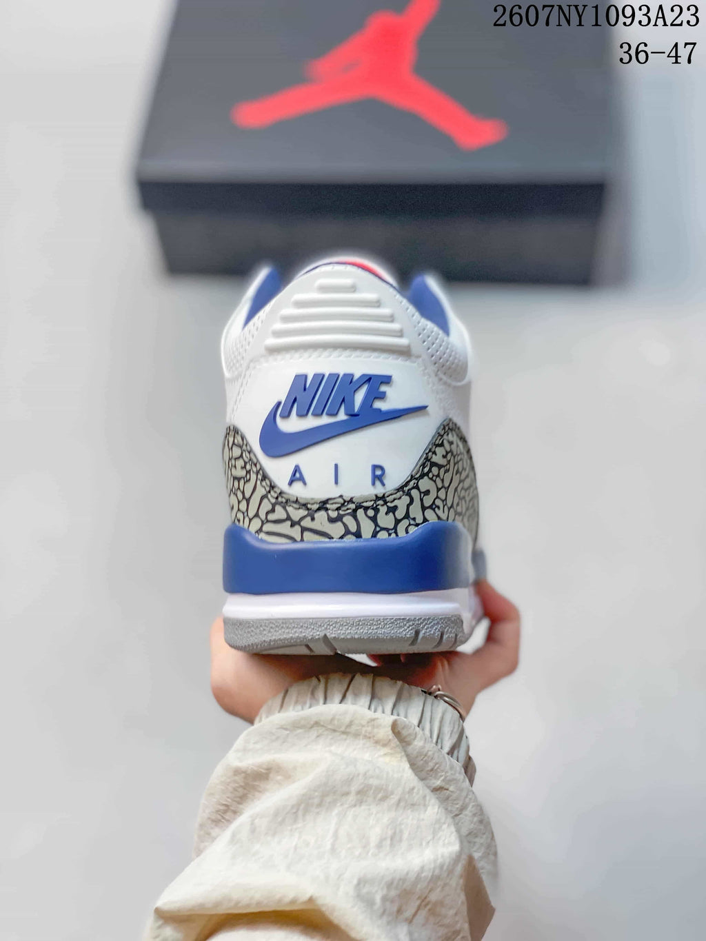 Jordan Air Jordan 3 Retro High-Top Sneakers White Blue Red