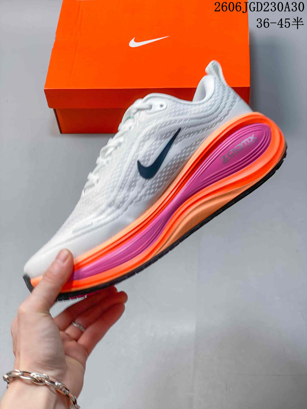 Nike Vomero Plus Running Shoes White Orange Pink