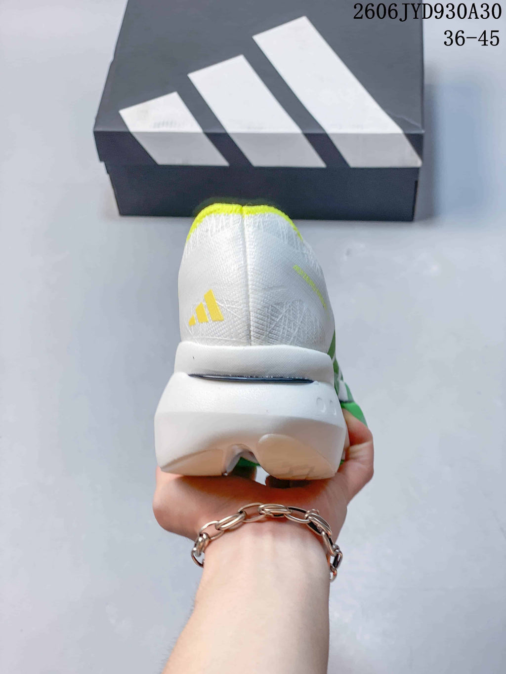 adidas Adizero Prime X3 Running Shoes, White and Green