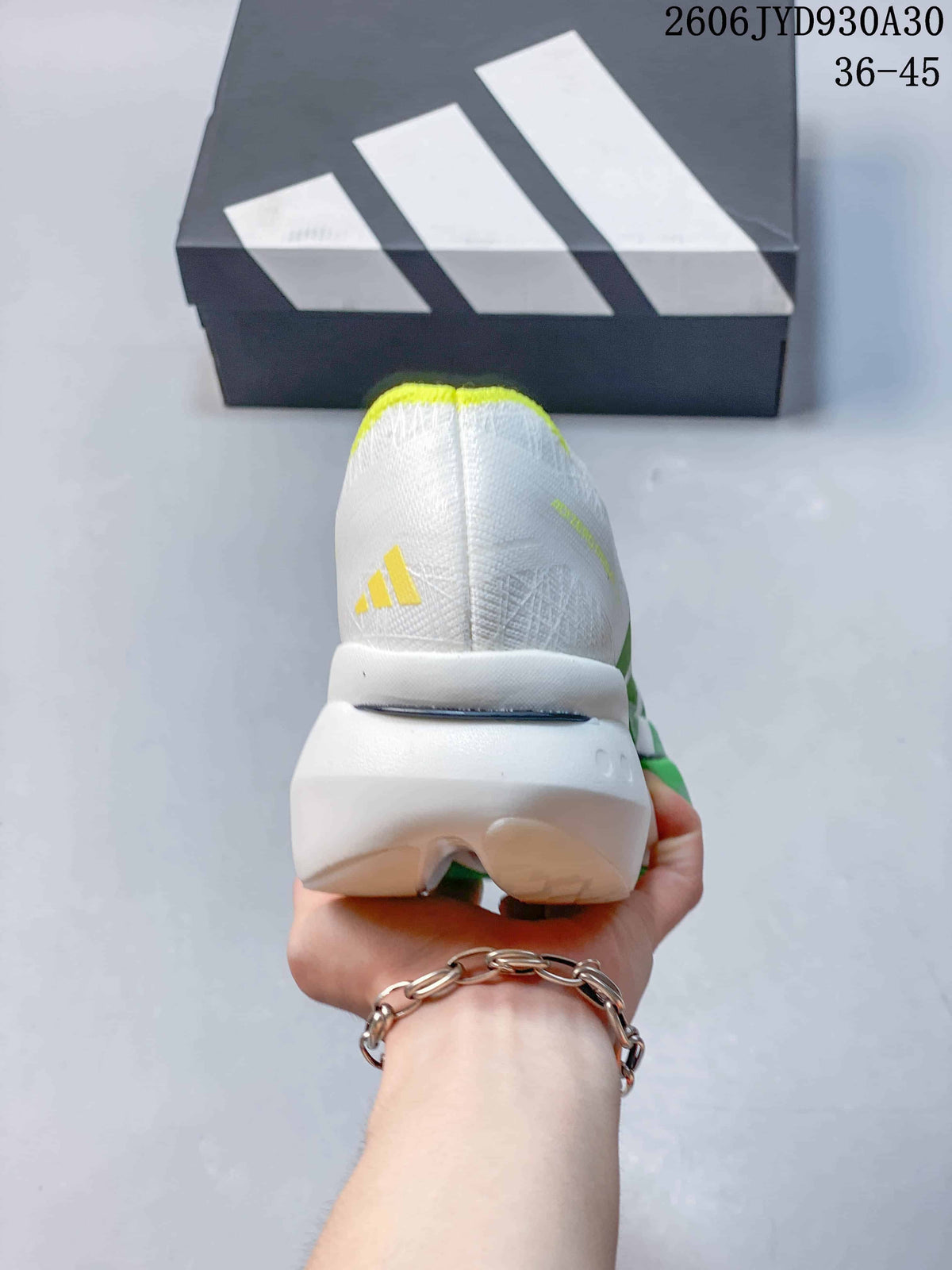 adidas Adizero Prime X3 Running Shoes, White and Green