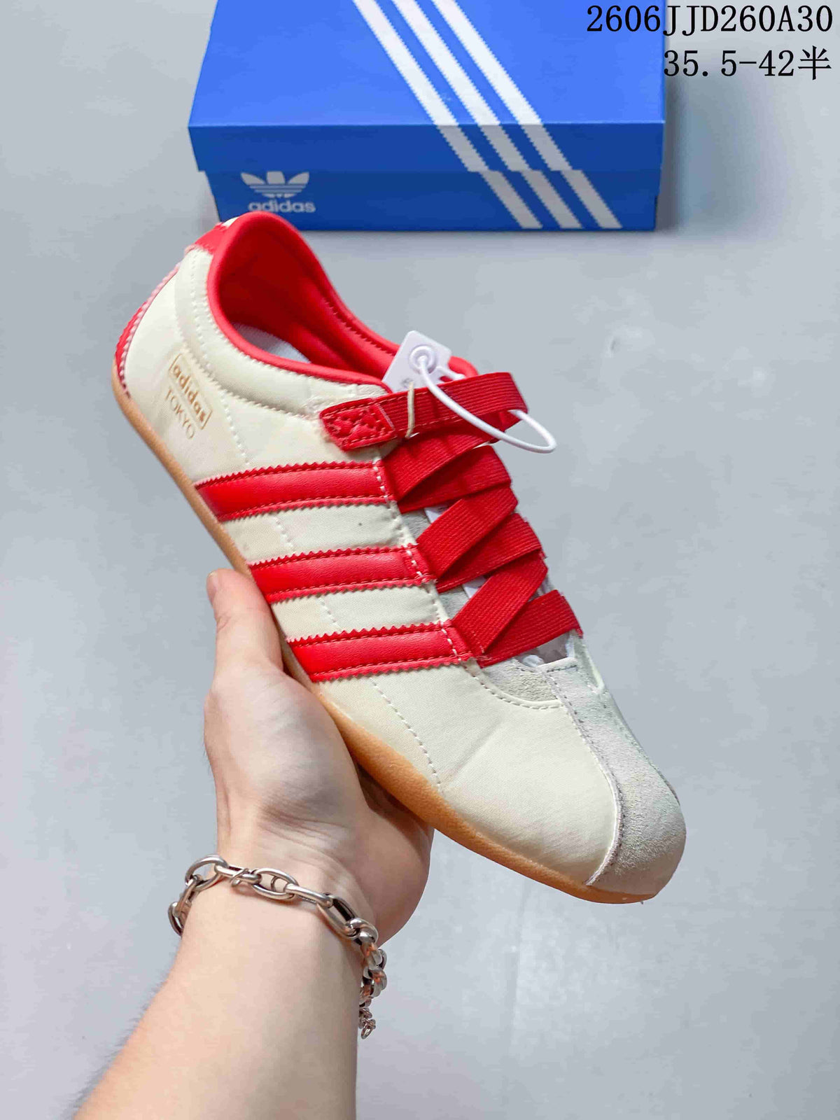 adidas Originals Tokyo MJ Low-Top Sneakers, Cream and Red