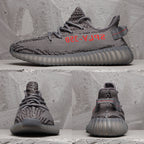 Yeezy 350 V2 Black and Gray Zebra Sneakers