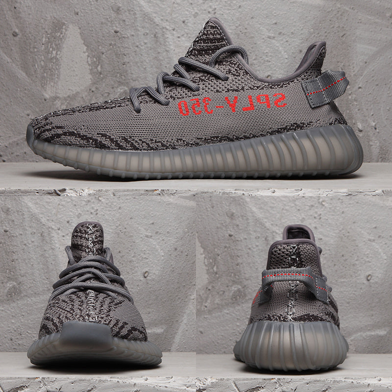 Yeezy 350 V2 Black and Gray Zebra Sneakers