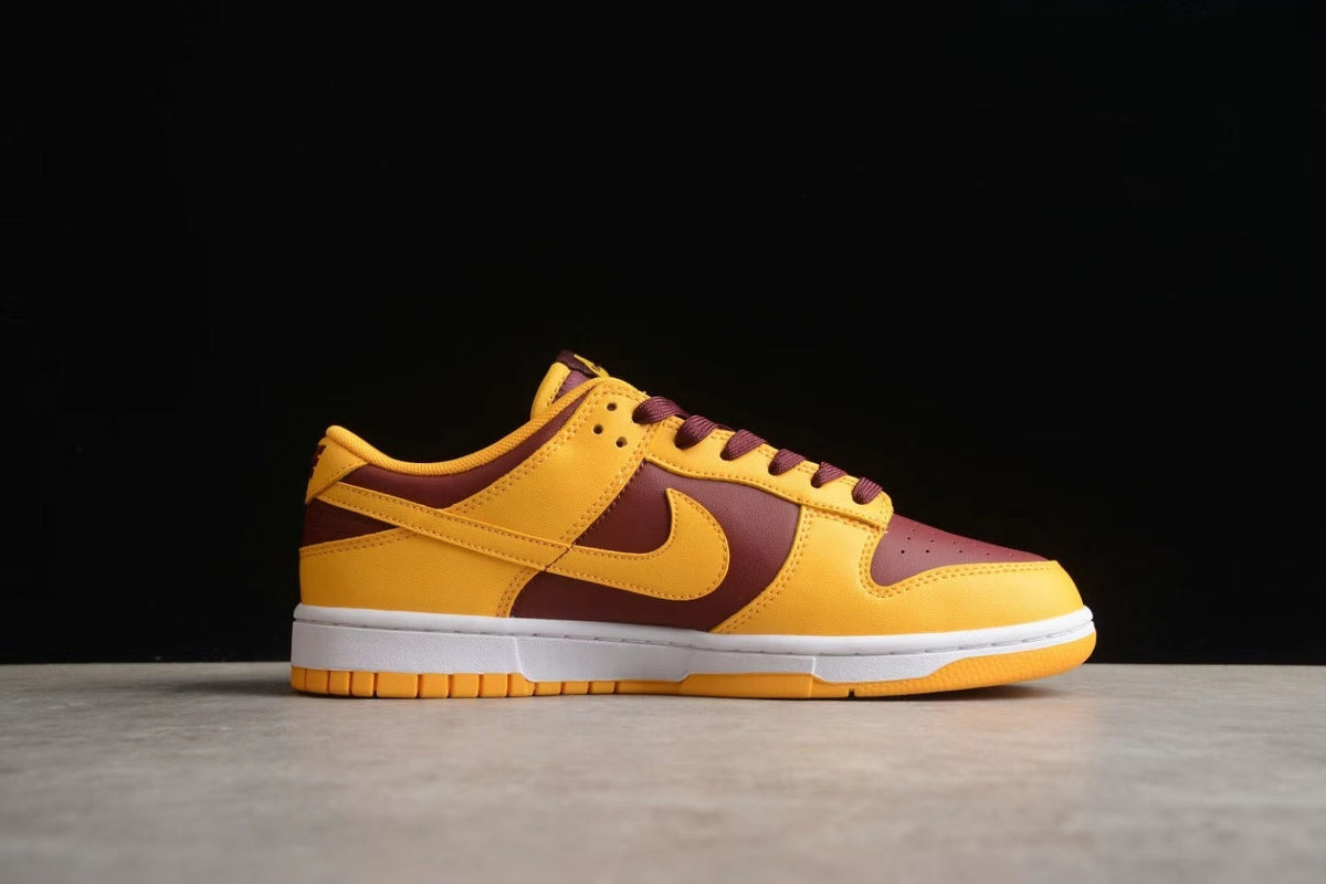 Nike SB Dunk Low Yellow Burgundy Sneakers