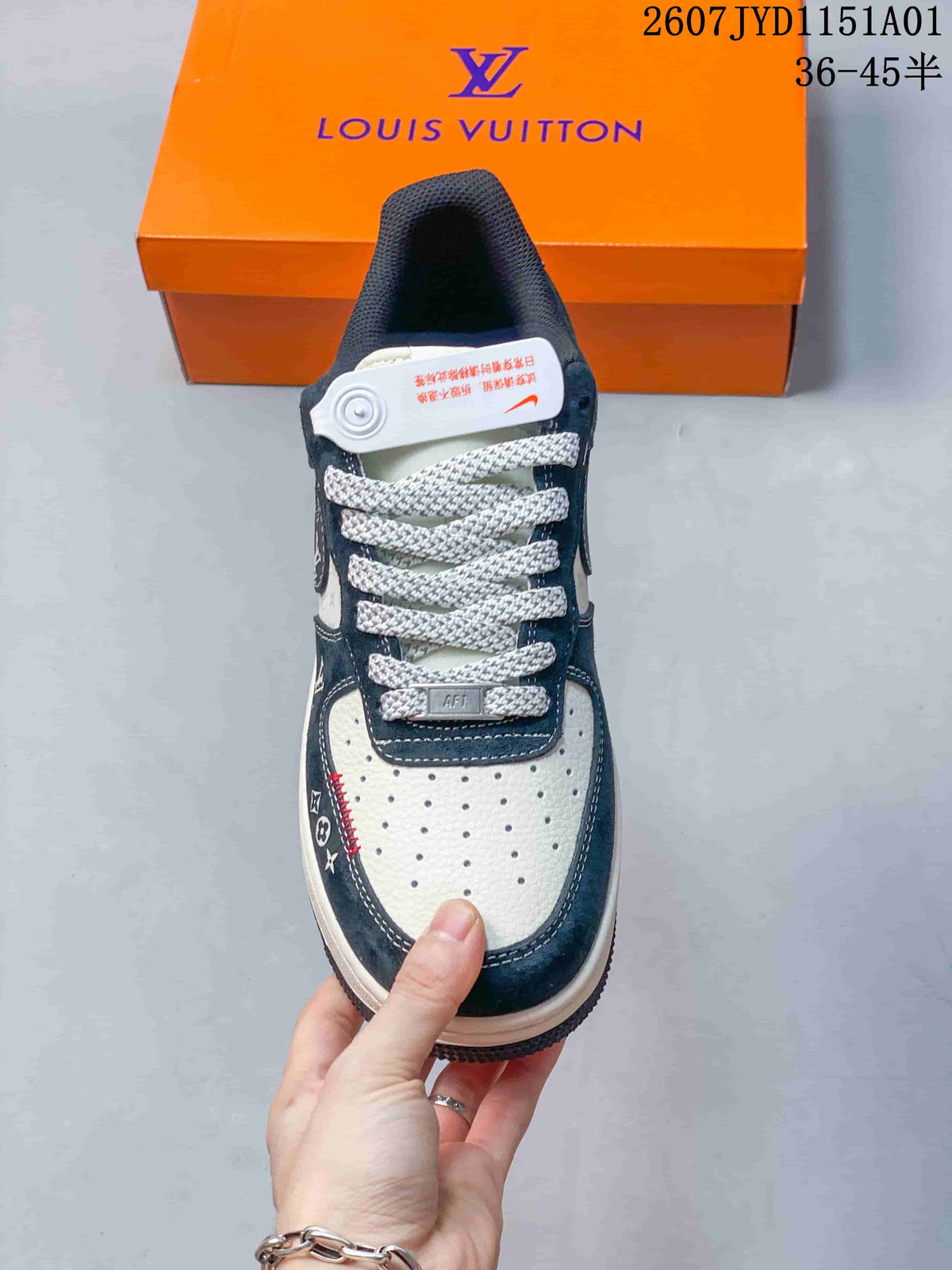 Nike Air Force 1 ’07 Low-Style Sneakers in Navy and Cream
