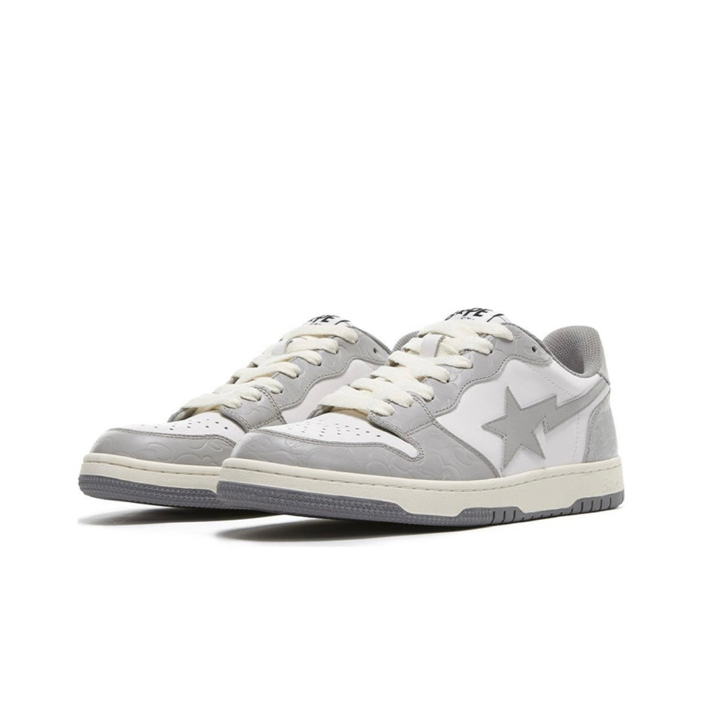 A BATHING APE BAPE Court Sta Low Sneakers White Grey