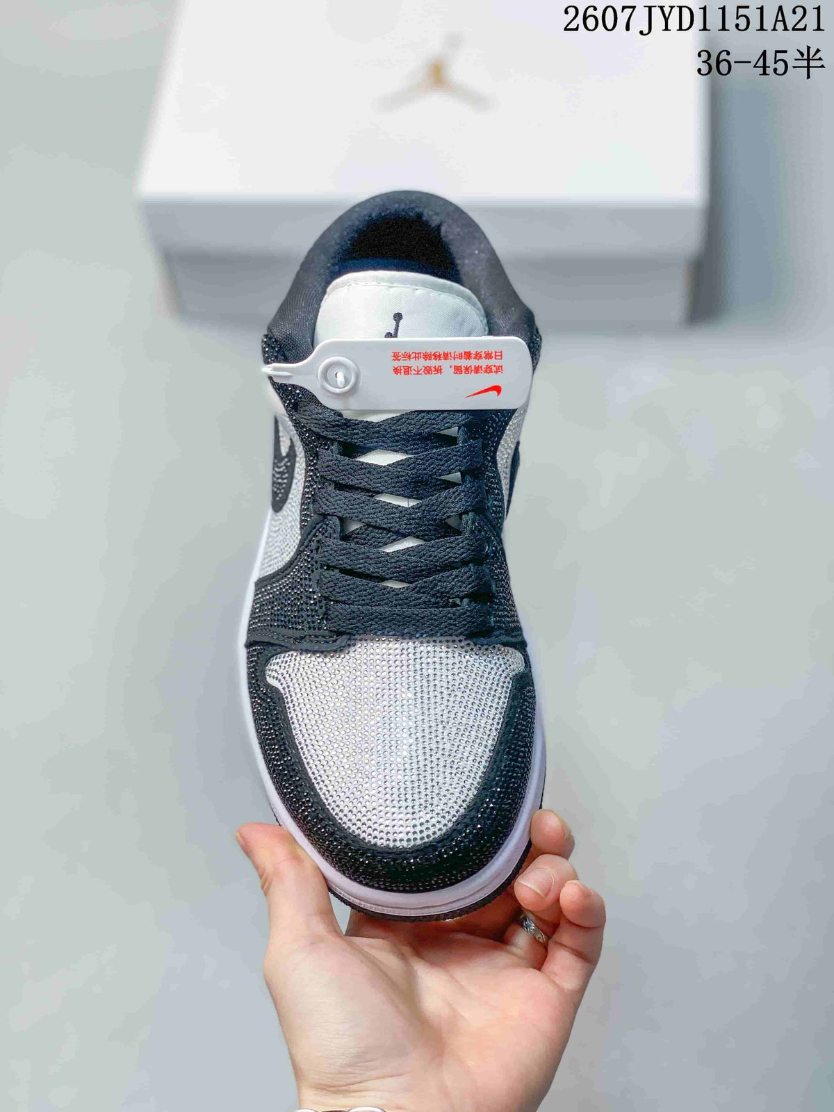 Jordan Air Jordan 1 Low Black and White Studded Sneakers