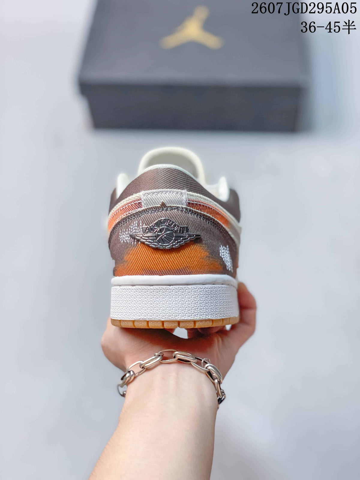 Jordan Air Jordan 1 Low Cream Brown Orange Sneakers