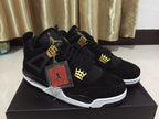 Jordan 4 Black and Gold High-Top Sneakers