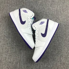 Air Jordan 1 Mid White Purple Sneakers 332148-137