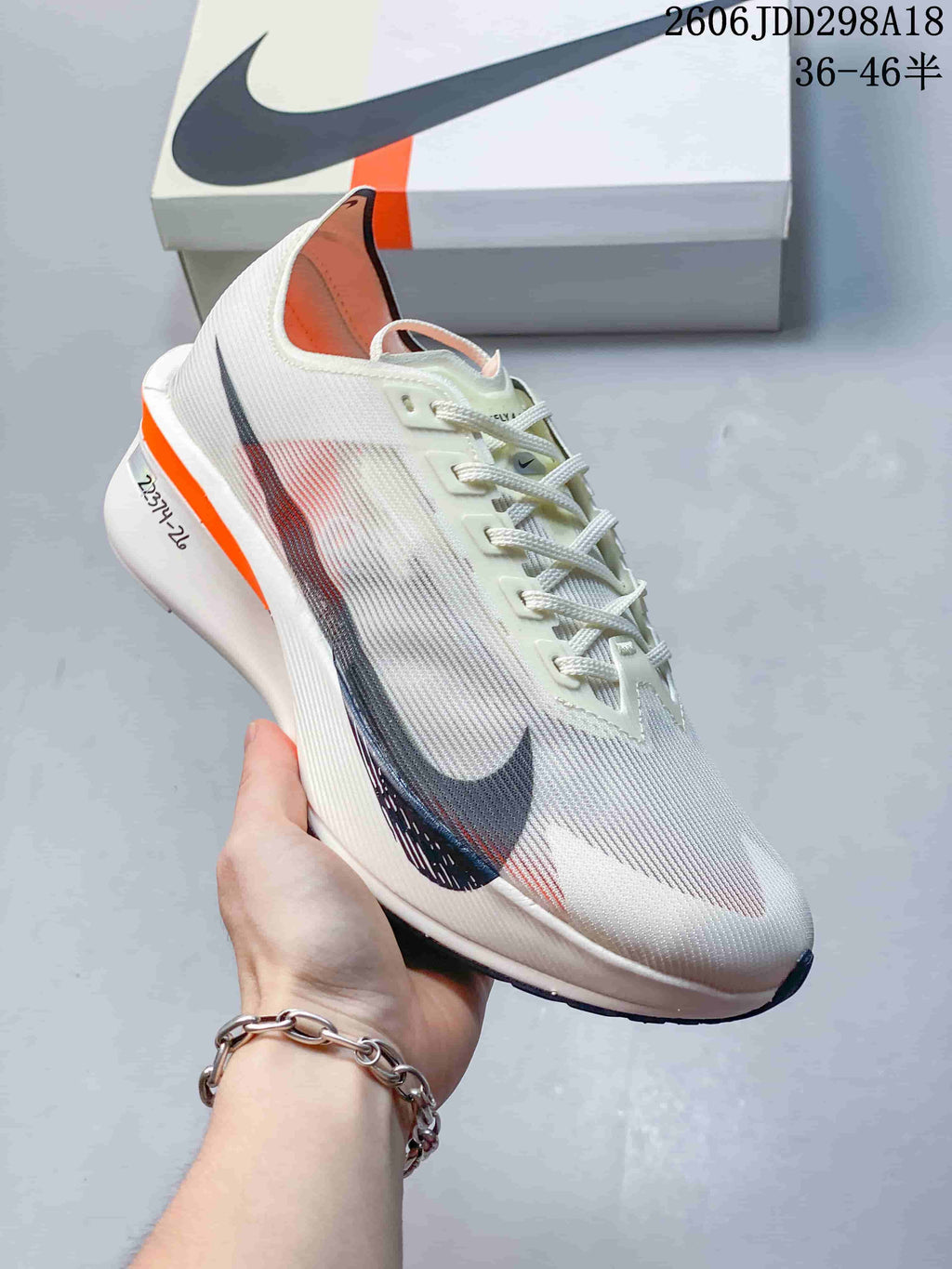 Nike ZoomX Vaporfly NEXT% 4 White Orange Running Shoes
