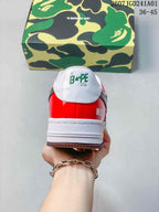 BAPE × KID SUPER STA Low-Top Sneakers White Green Red