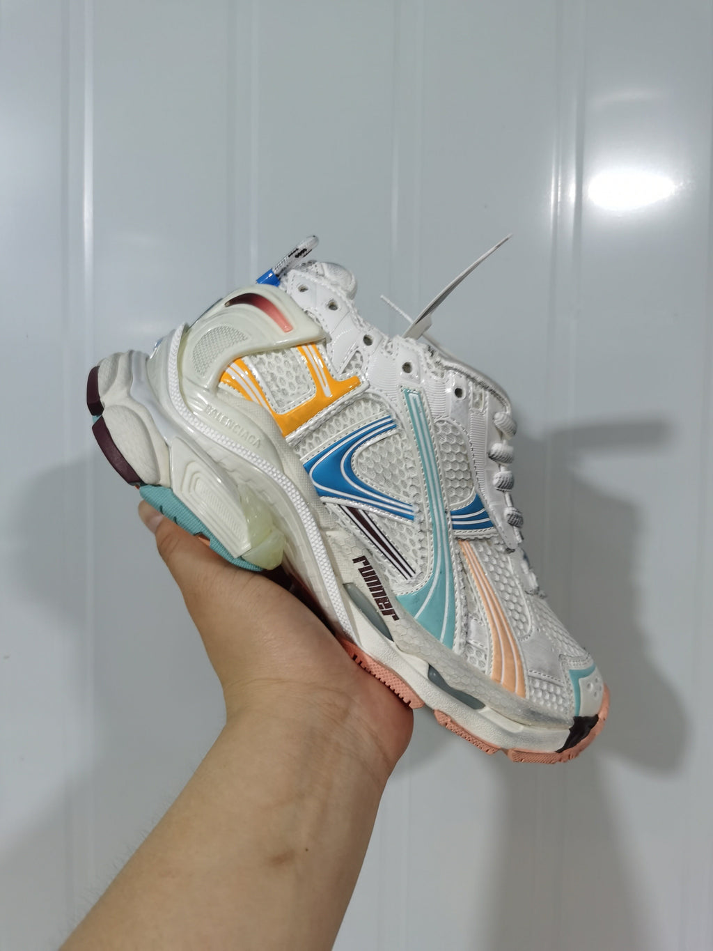 Balenciaga Runner Sneakers White Yellow Blue 727267 W3RN3 0326