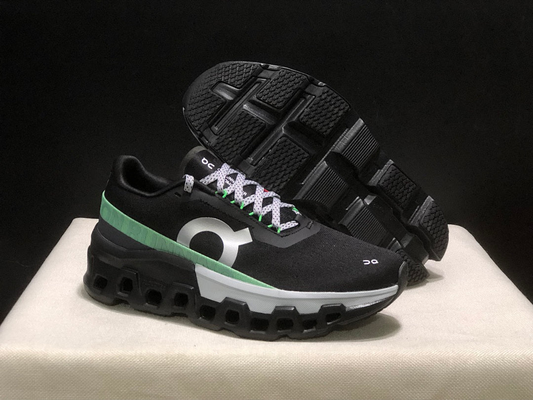 On Cloudmonster 2 Black Green Running Sneakers