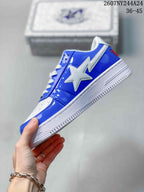 BAPE x Nike Air Force 1 '07 Low Blue White Sneakers DRF5