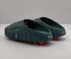 Nike Dark Green Slides with Orange Sole Details