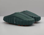 Nike Dark Green Slides with Orange Sole Details