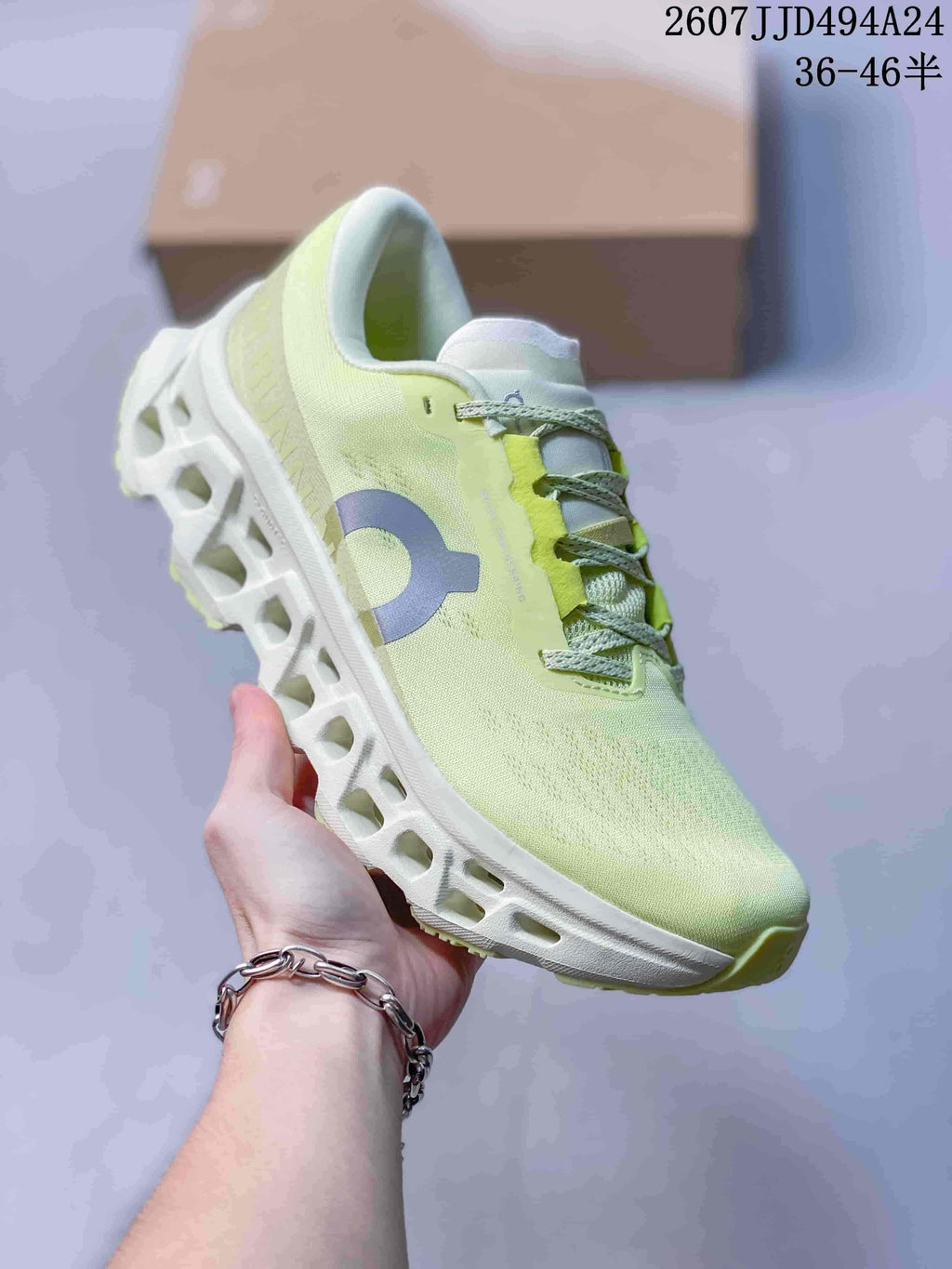 On Cloudmonster 3 Lime Green White Sneakers
