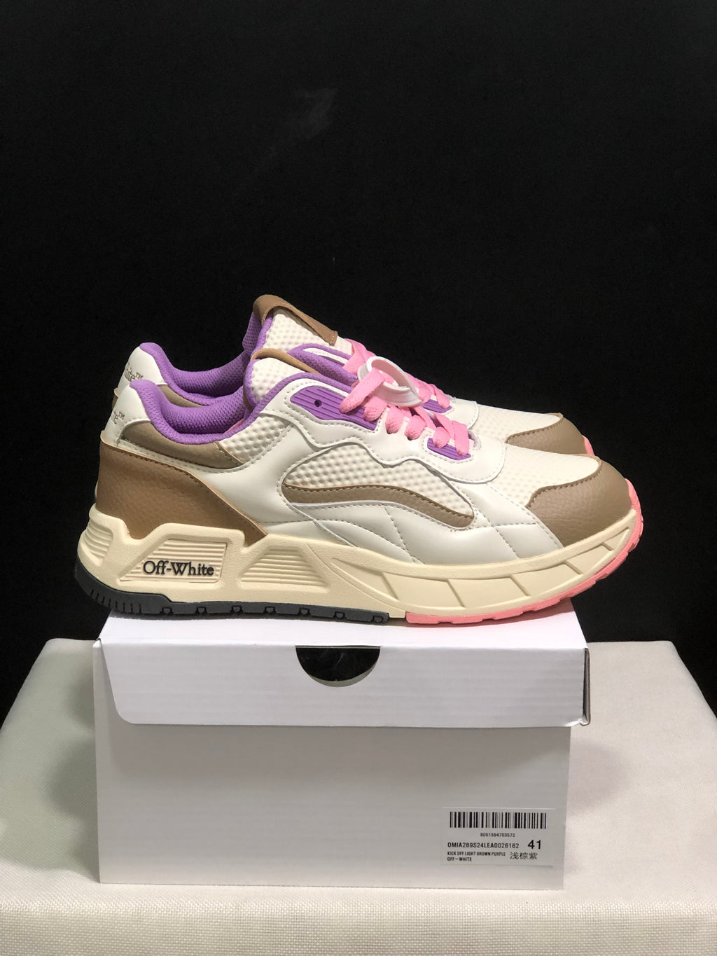 Off-White Low-Top Casual Sneakers White Beige Pink Purple