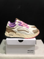 Off-White Low-Top Casual Sneakers White Beige Pink Purple