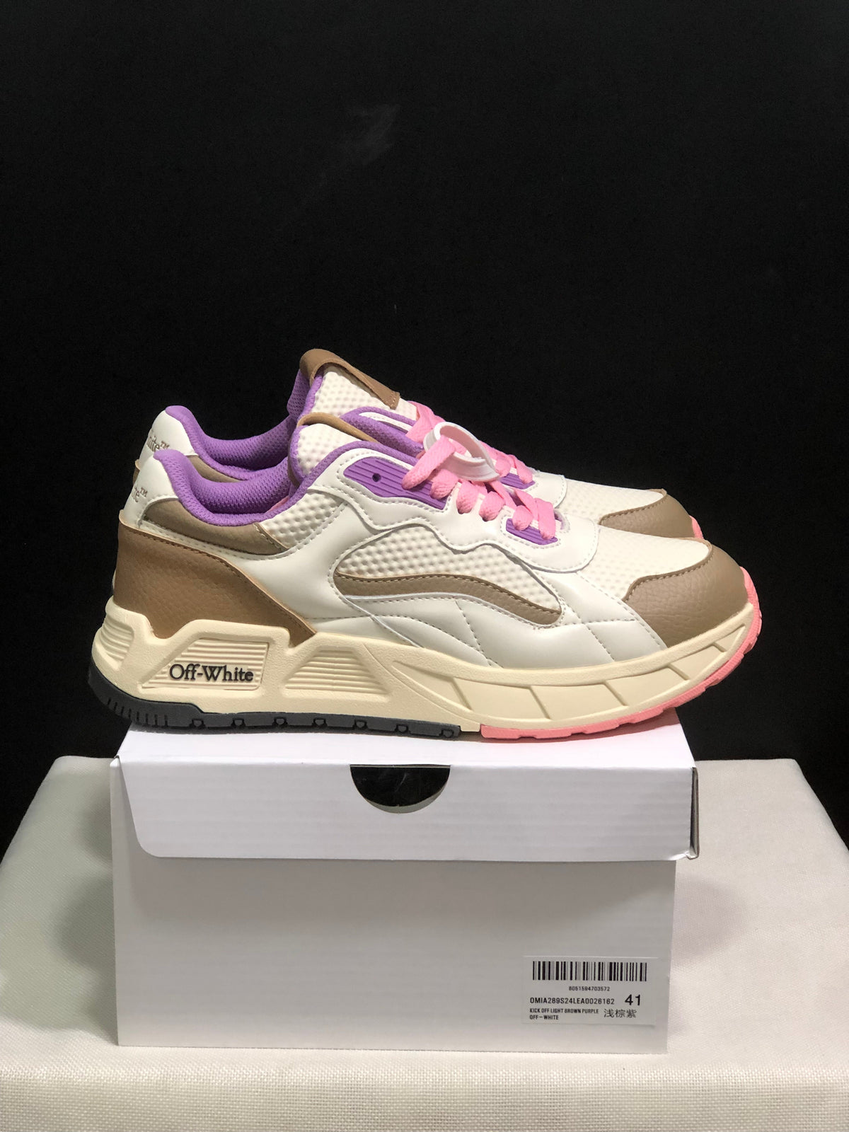 Off-White Low-Top Casual Sneakers White Beige Pink Purple