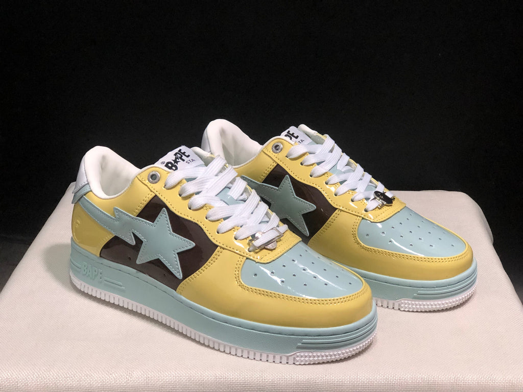 BAPE STA Low-Top Sneakers Yellow Blue Brown
