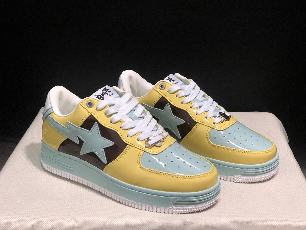 BAPE STA Low-Top Sneakers Yellow Blue Brown