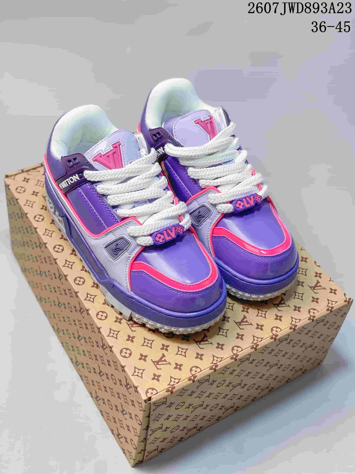 Louis Vuitton Trainer Maxi Low Sneakers Purple Pink White