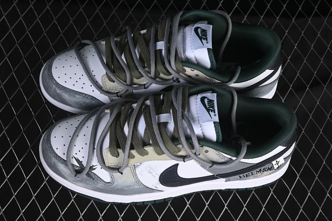 Nike SB Dunk Low White Gray Green Sneakers DV0833-111