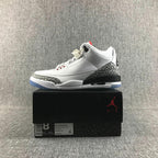 Jordan Air Jordan 3 White Cement Sneakers with Translucent Blue Sole