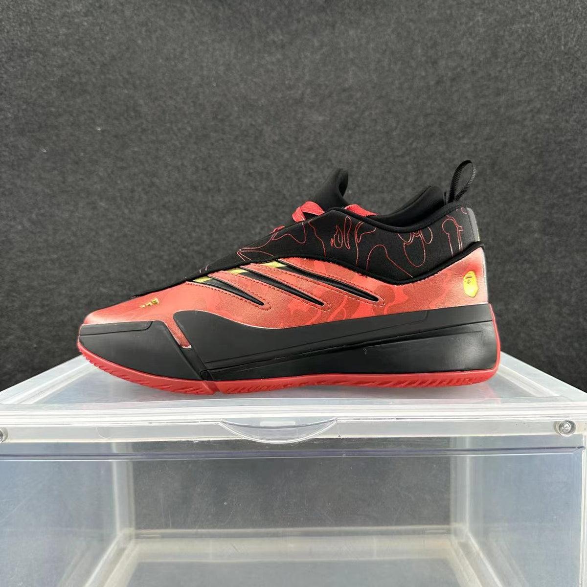 Red and Black Low-Top Sneakers